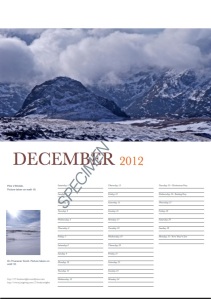 Sample page: December (Pike O'Stickle)